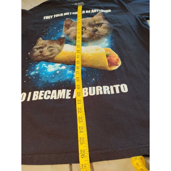 Men's or Womens "I Became a Burrito" Cat Black T-shirt - XLarge. PreOwned. - Picture 6 of 8